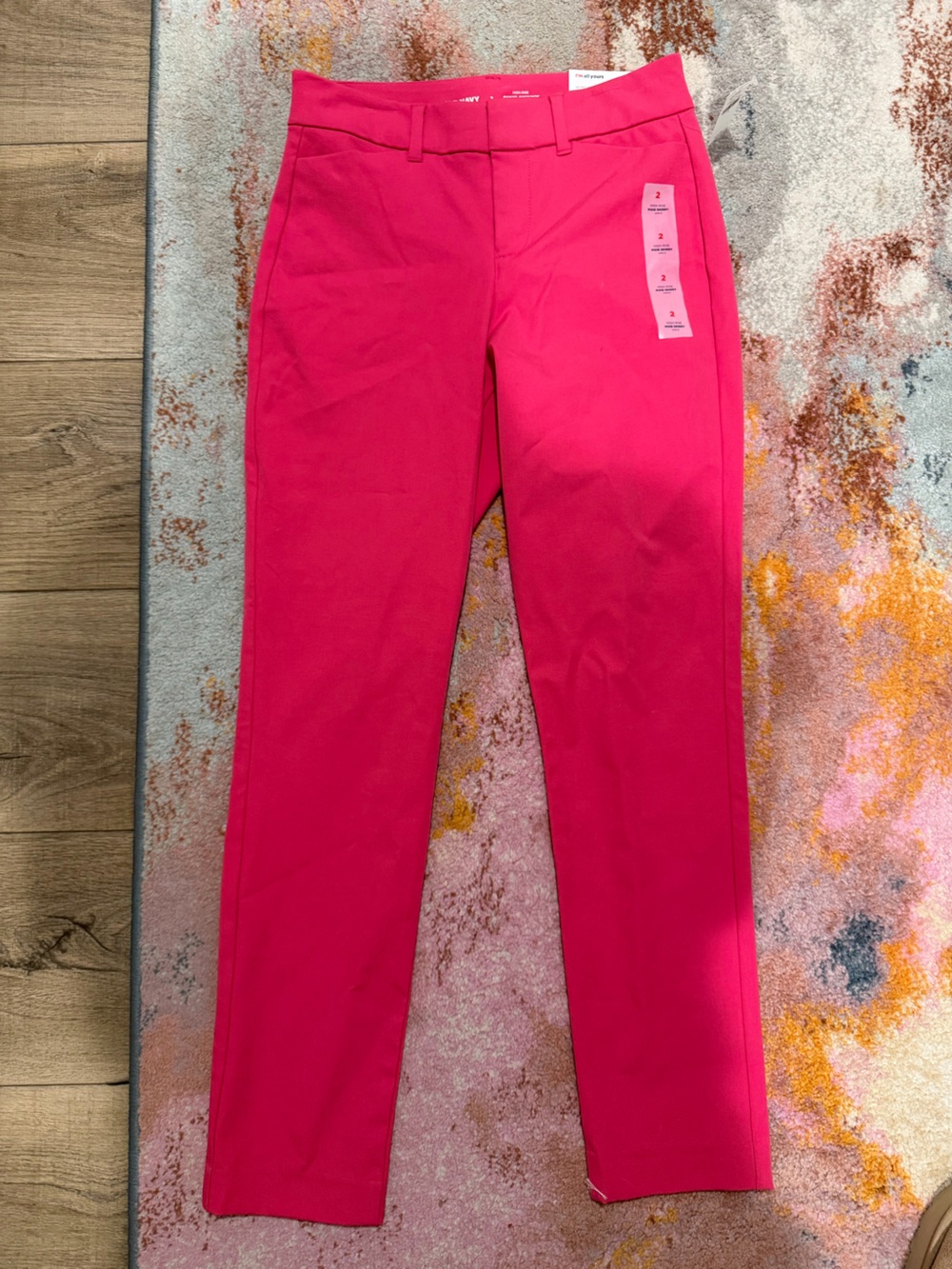 Old Navy Women’s Bright Pink High-Rise Pixie Skinny Ankle Pants